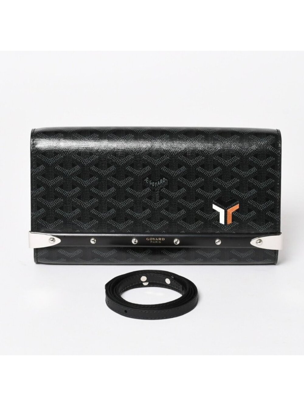 Goyard Monte Carlo PM Clutch 2-Way Limited Color Jet Black Silver